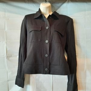 CAbi Black Utility Jacket with Button Closure